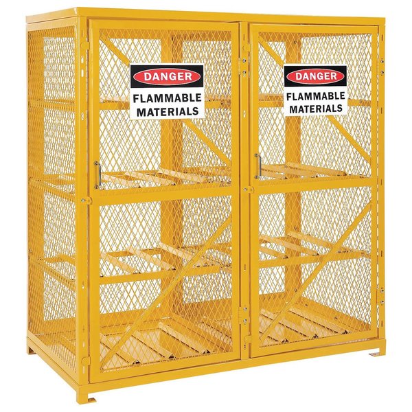 Global Industrial Storage Cabinet Double Door Horizontal, 16 Cylinder Capacity 270254